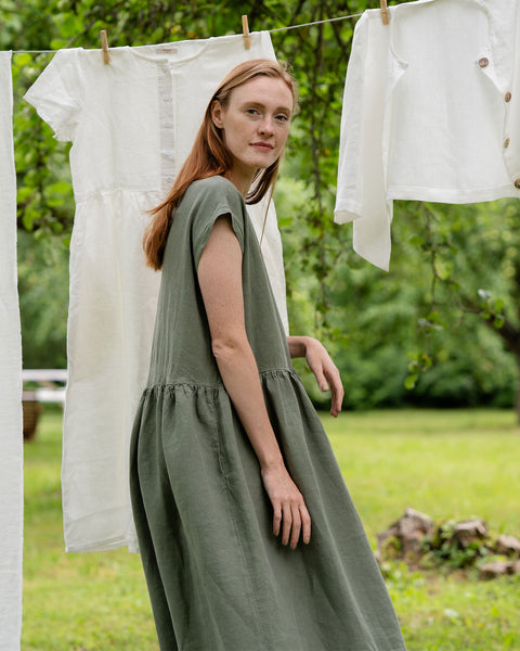 Smockklänning Cecilia Stone Green