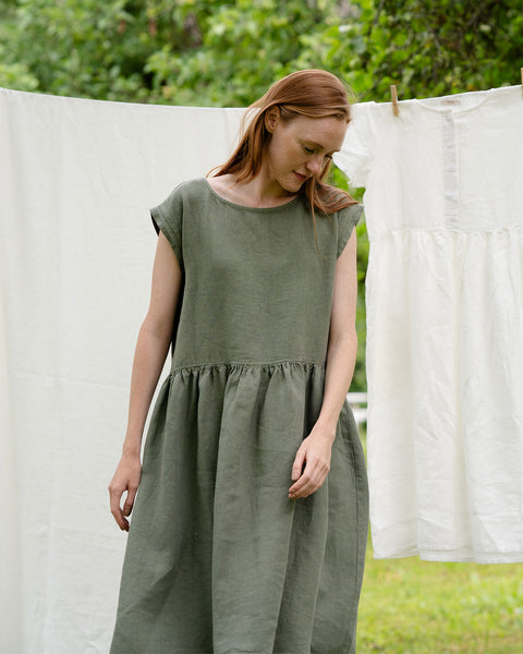 Smockklänning Cecilia Stone Green