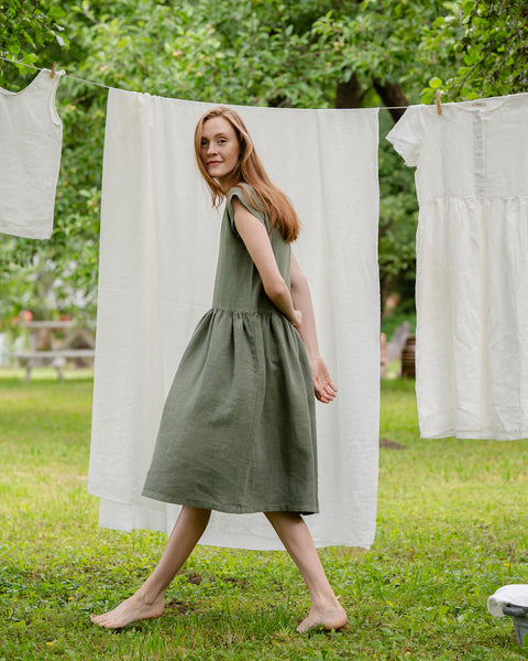 Smockklänning Cecilia Stone Green