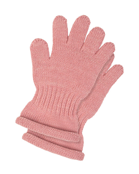 Packshot of Menique Kids' Knit Gloves in the color pink in the white background