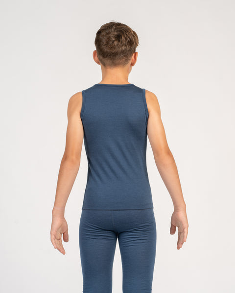 Barns merinotopp och underdel 2-delar denim
