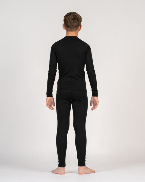 Kids' 250 Long Sleeve & Bottom 2-Piece Black