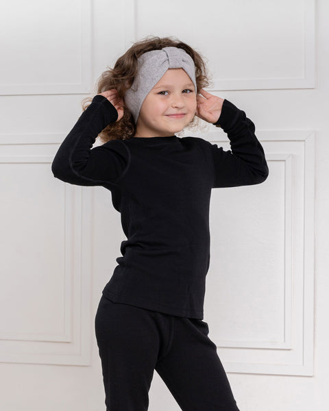 Kids' Knit Headband with Ribbon Merino & Cashmere