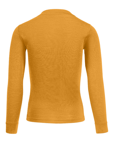 Yellow long-sleeve shirt on a white background