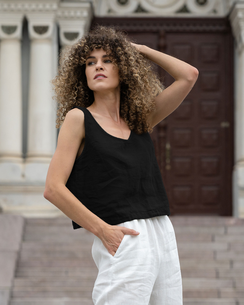 Linne Croptop Ana Pure Black
