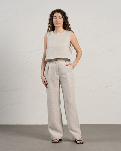 Cross Back Crop Top Serena Natural