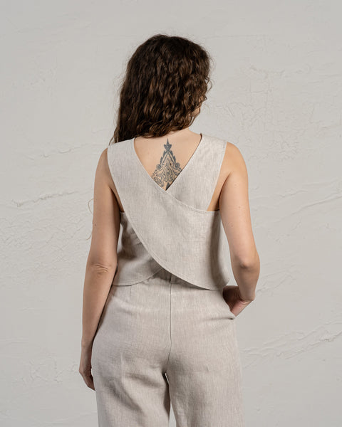 Cross Back Crop Top Serena Natural