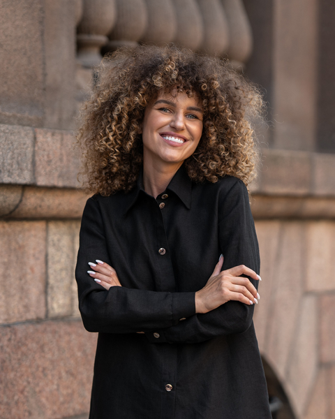 Linne långärmad skjorta Rebeca