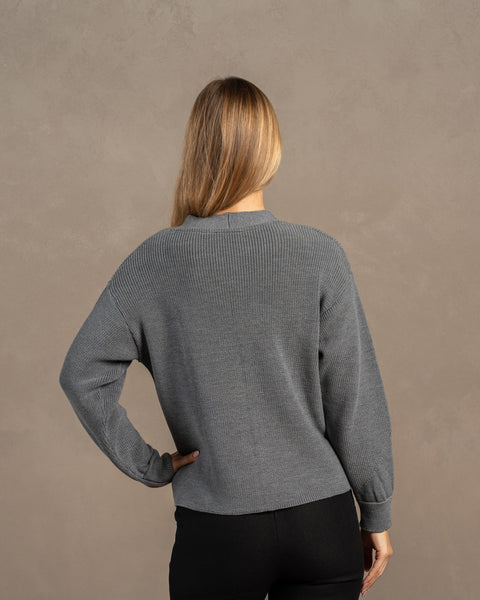 Women's Merino Wool Cardigan Hazel Dark gray