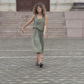 Linne Croptop & Kjol 2-delar