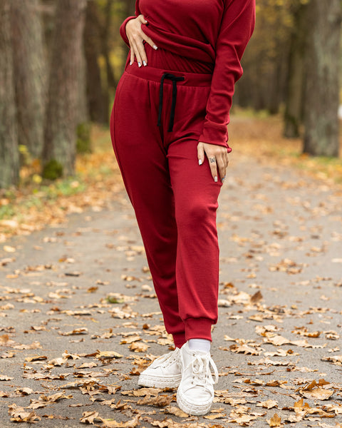 Women's Jogger sweatpants 250gsm Royal cherry