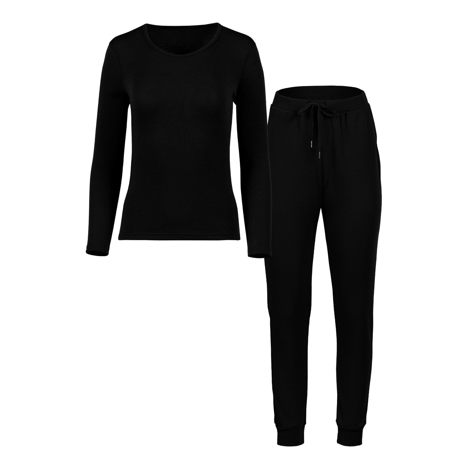 Dam långärmad topp och joggers-set