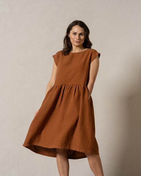 Smock Dress Cecilia Almond Brown
