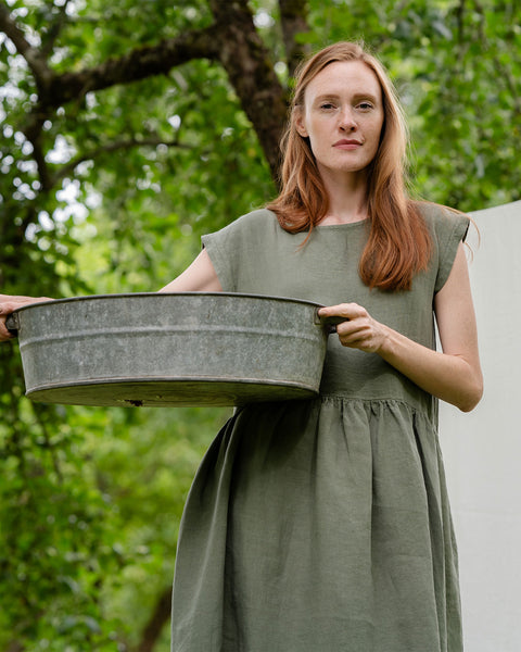 Smockklänning Cecilia Stone Green