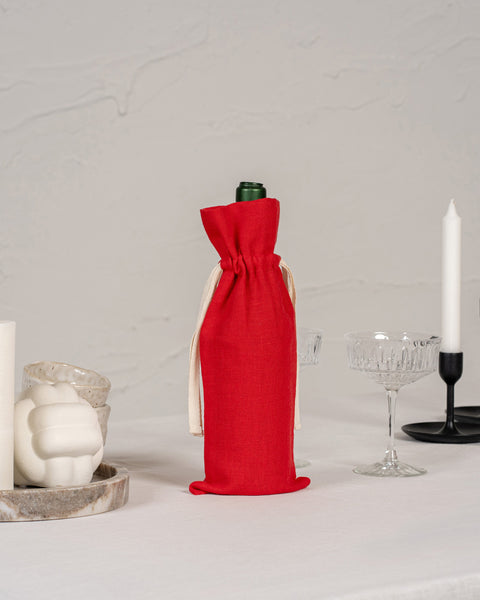 Holiday 100% linne vin presentpåse