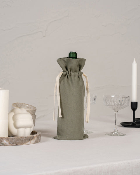 Holiday 100% linne vin presentpåse