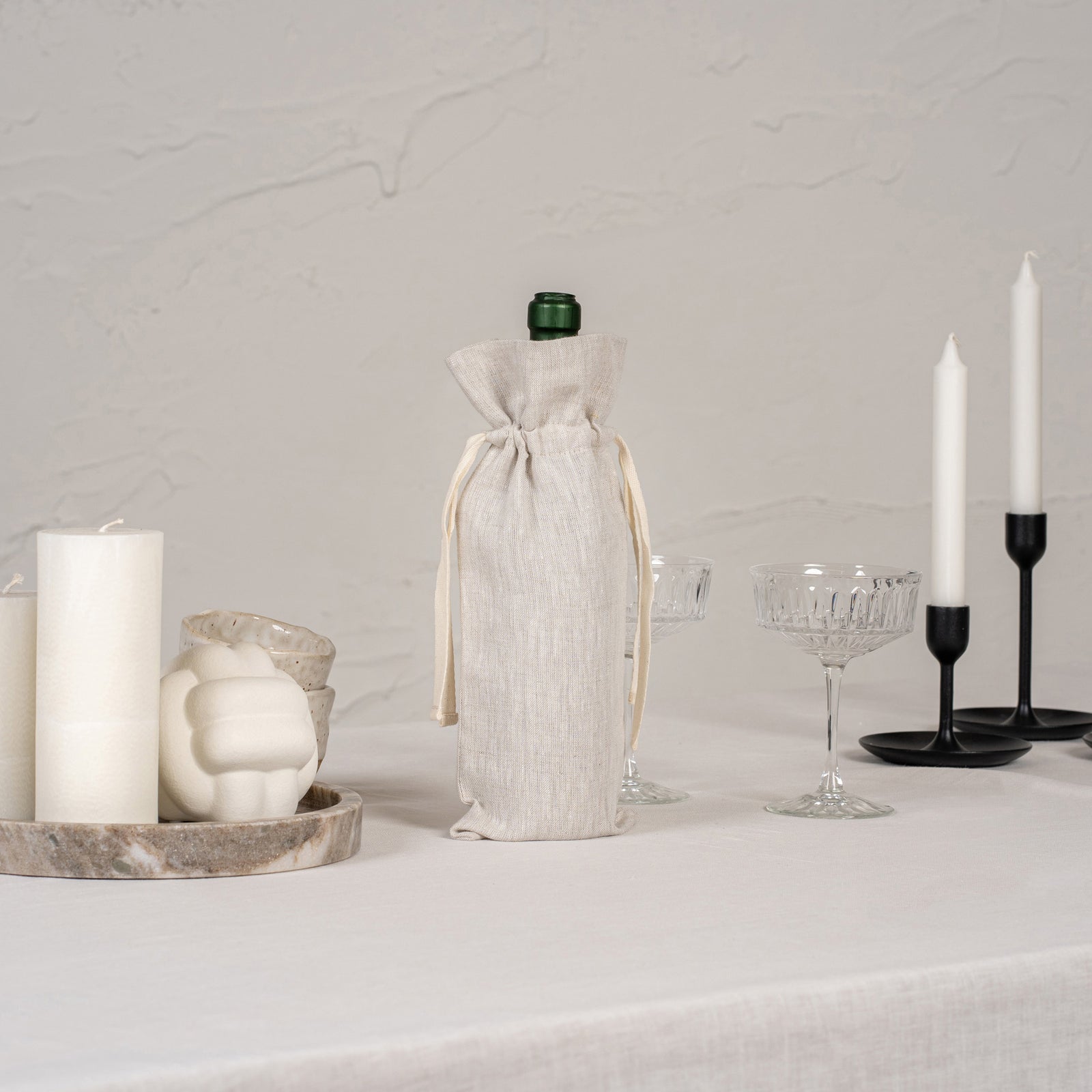 Holiday 100% linne vin presentpåse