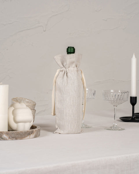 Holiday 100% linne vin presentpåse