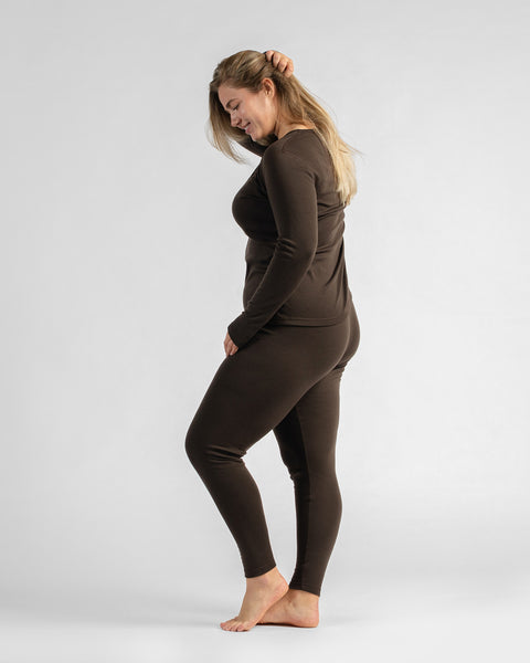 Kvinnoleggings 250 Chokladbrun