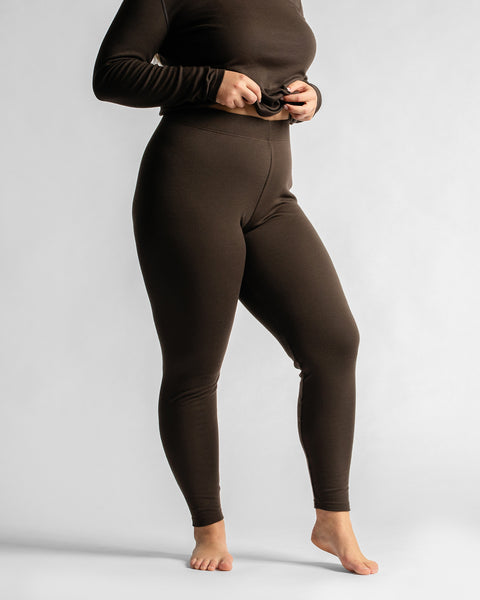 Kvinnoleggings 250 Chokladbrun