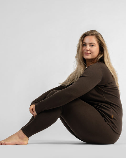 Kvinnoleggings 250 Chokladbrun