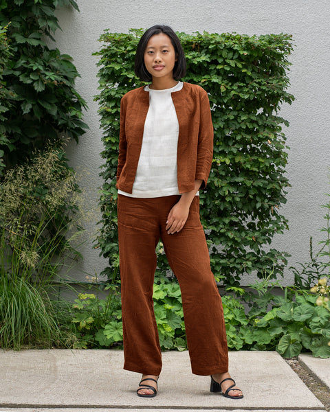 Ljus linne avslappnad jacka Eden