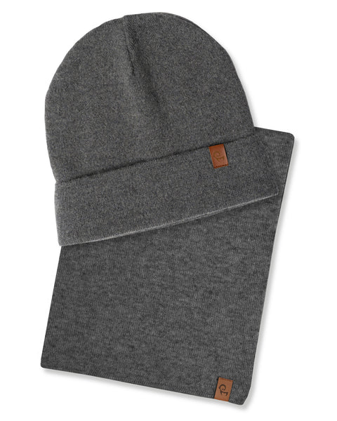 Kids&#39; Knit Beanie &amp; Scarf 2-Piece Set dark Gray