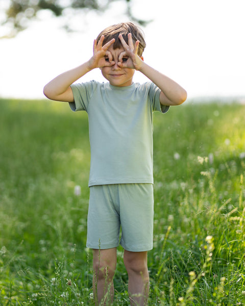 Barns bambushorts och topp 2-delat set