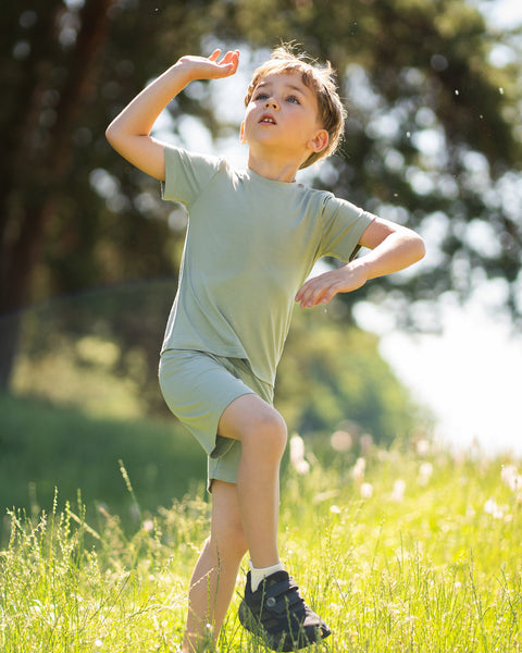Barns bambushorts och topp 2-delat set