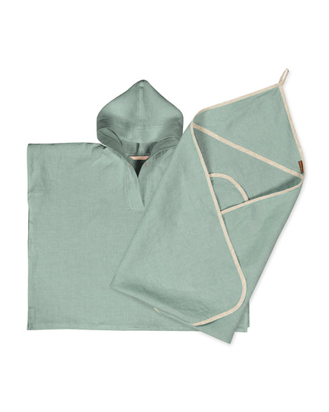 Linne Babyhandduk &amp; Poncho 2-Set