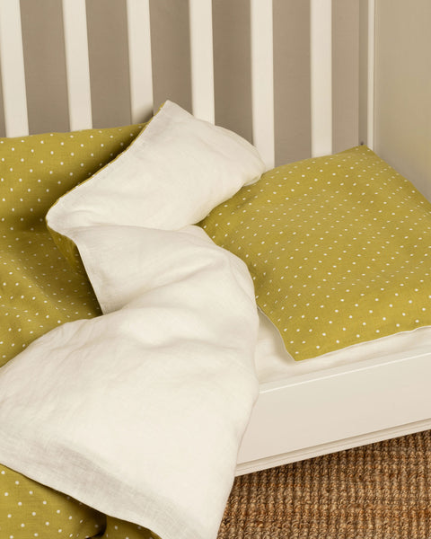 Linen Kids&#39; Pillowcase Leaf Dots