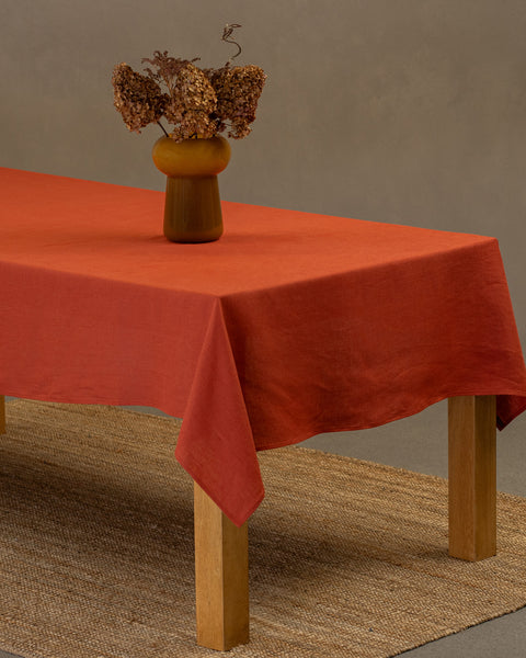 Linen Tablecloth Stone Green