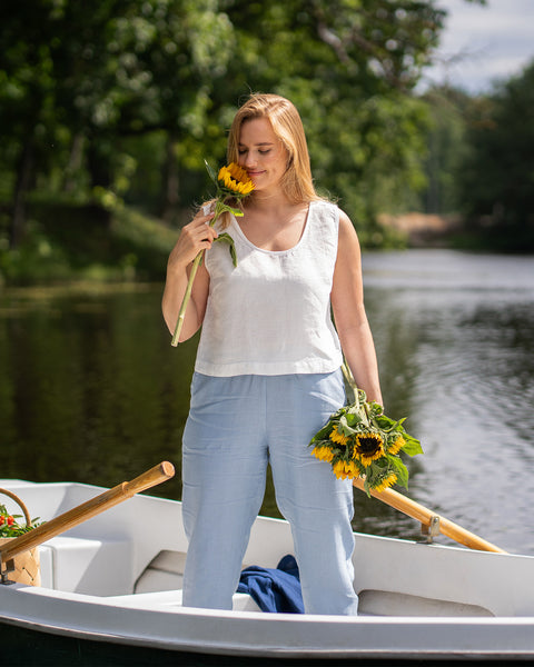 Linnebyxor Dakota Molnblå