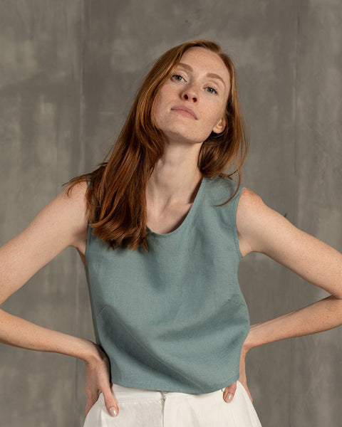 Pinafore Open Back Crop Top Serena