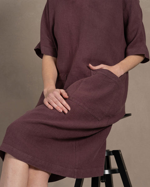 Linen Tunic Ivy Shadow Purple
