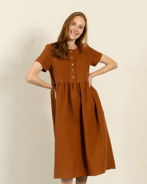 Smock Dress Maria Almond Brown