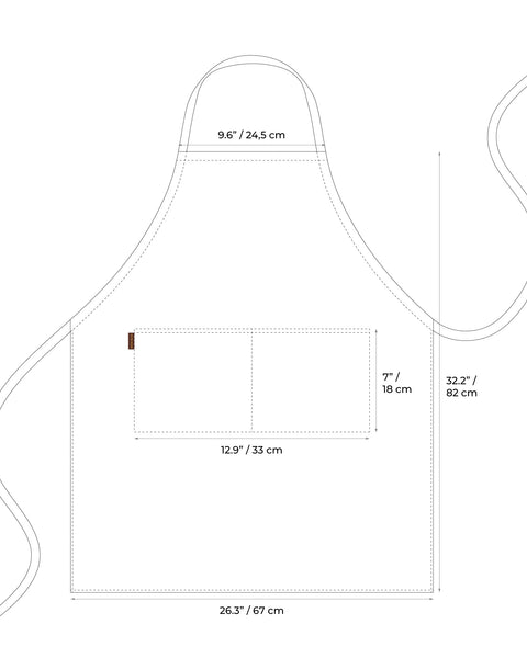 Justerbart förkläde i linne och bomull