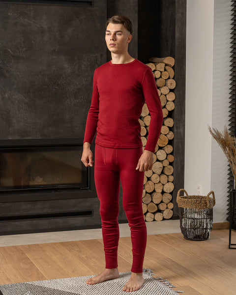 Herrbyxor 250 Merino Rub Royal Cherry