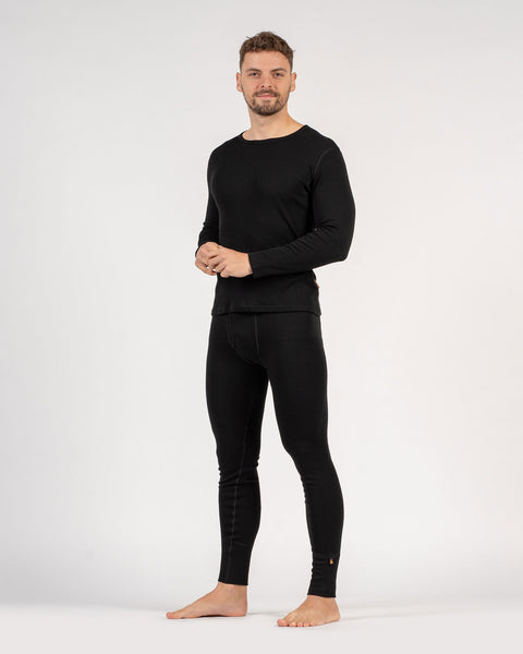 Men&#39;s 250 Long Sleeve &amp; Bottom 2-Piece Black