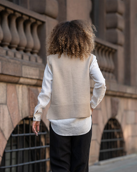 Merinoullstickad väst för kvinnor Isla