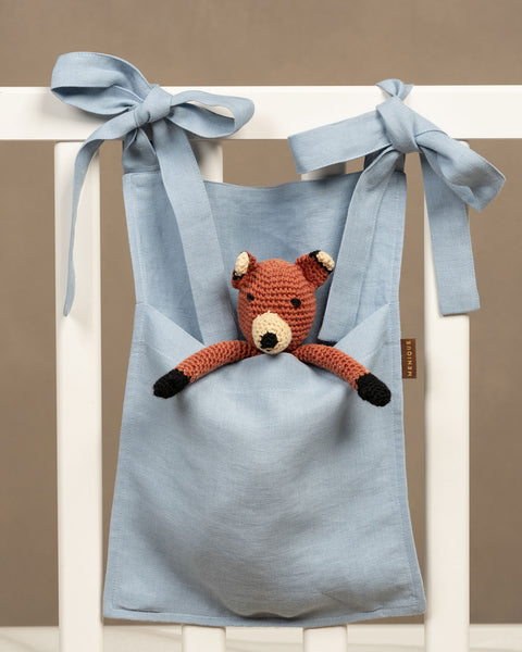 Linen Crib Organizer Cloudy Blue