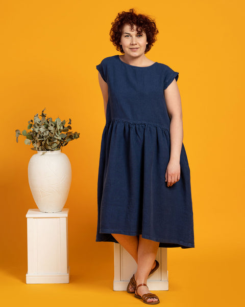 Smock Dress Cecilia in storm blue