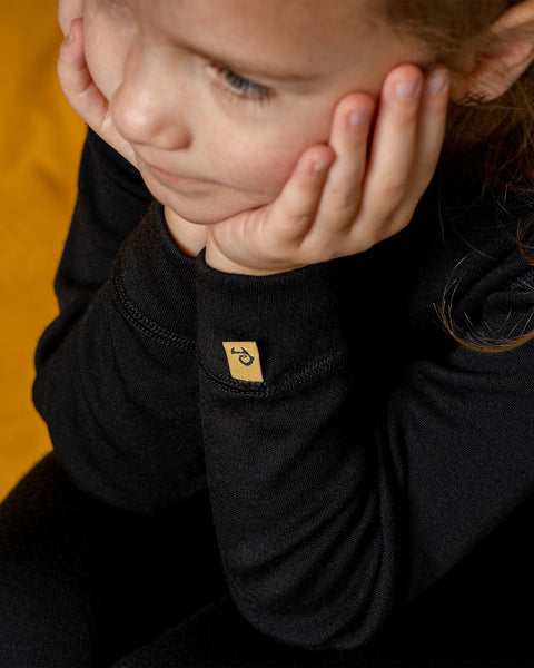 Barn 250 Termo Långärmad Tröja Svart