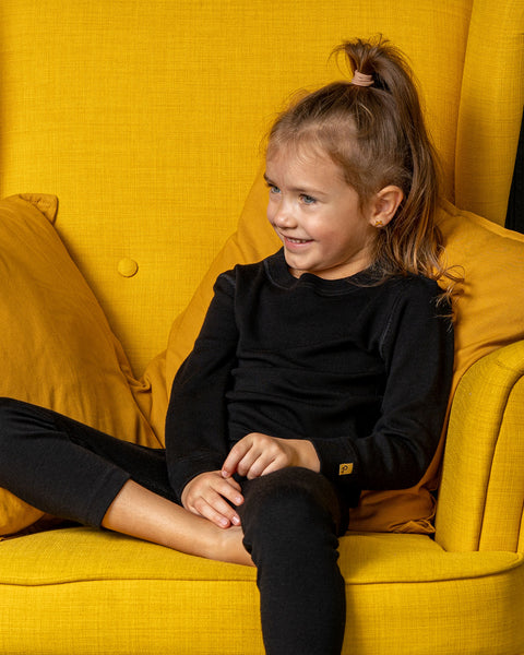 Barn 250 Termo Långärmad Tröja Svart