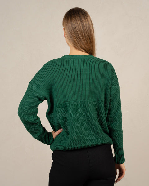 Women&#39;s Knit Cotton Sweater Sonata Green