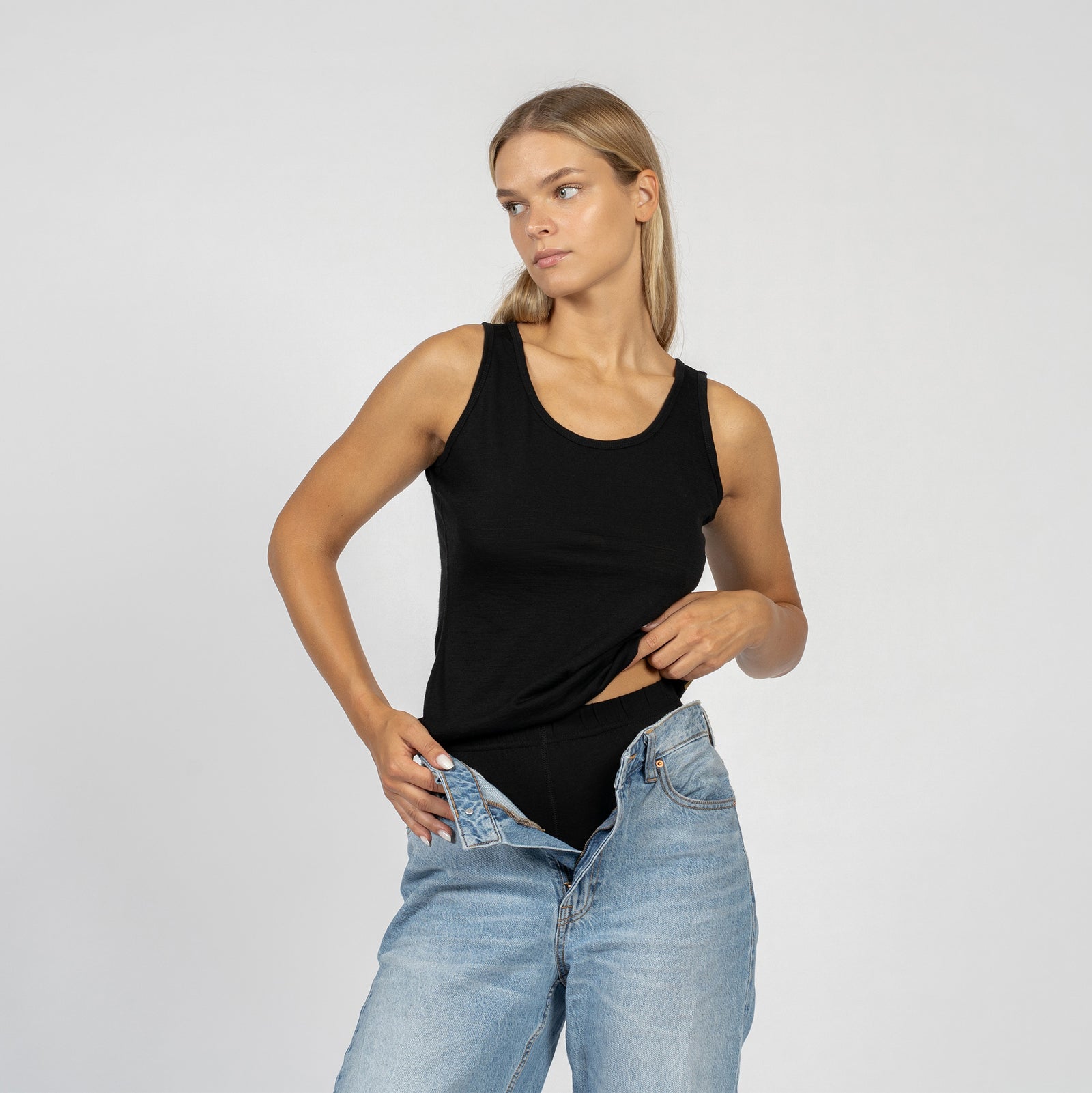 Women's Merino Tank Top Black