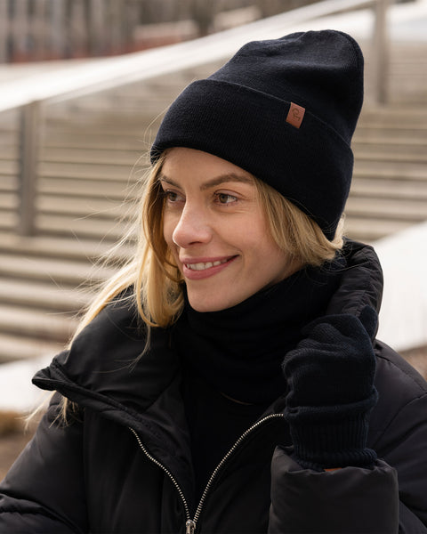 Women&#39;s Knitted Beanie, Gaiter &amp; Gloves 3-Piece Set