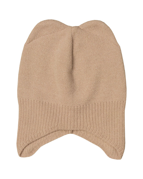 Kids&#39; Ear Flaps Beanie Knitted Merino &amp; Cashmere in creamy beige