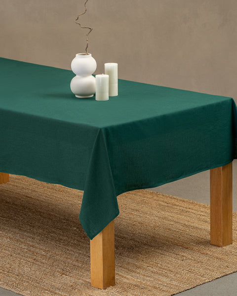 Linen Tablecloth Stone Green
