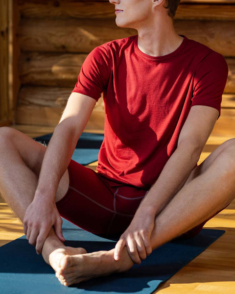 the menique men&#39;s long boxer shorts in royal cherry color. 